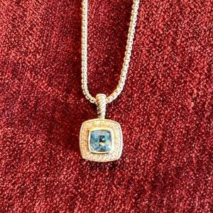 Blue “topaz” and silver necklace